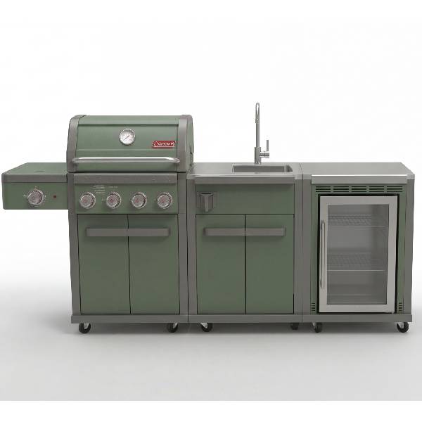 תמונה של מטבח חוץ 4 מבערים ירוק - קולמן רבולושן Coleman Revolution - מרכז החימום